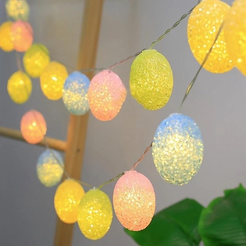 2025年 3m20LED イースター イースター イースター イースターエッグ クリエイティブ ライトストリング AAA 電池ボックス駆動 イースター ディナーパーティー 屋内雰囲気装飾 ライトストリング  コレクション – $19.99 –P1