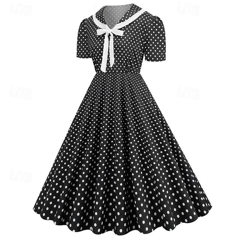 Retro 50. léta Rockabilly Šaty Houpací šaty Maškarní kostým Dámské Karneval Plesová maškaráda Denní nošení loučení se svobodou nevěsty Dospělé Šaty Šaty pro návrat domů 2025 - $23.99 –P11