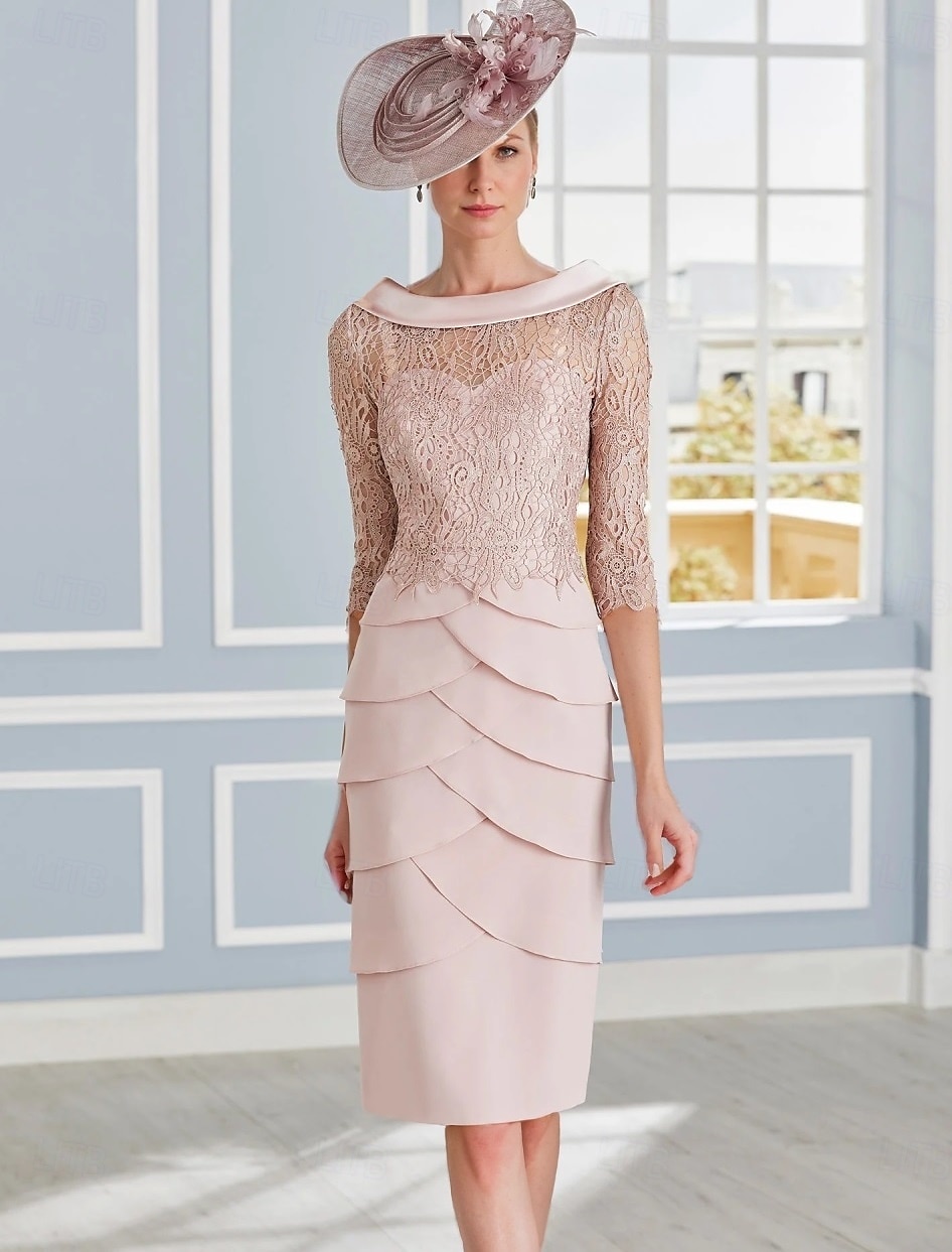 Ruha Anyósnak Formális Esküvői Vendég Elegáns Vintage Ékszer Nyakú Tea Hosszú Chiffon 3/4 Hosszú Ujjú Csipke Gyöngyökkel Réteg Rue a Versenynapra 2025 - $152.99 –P1