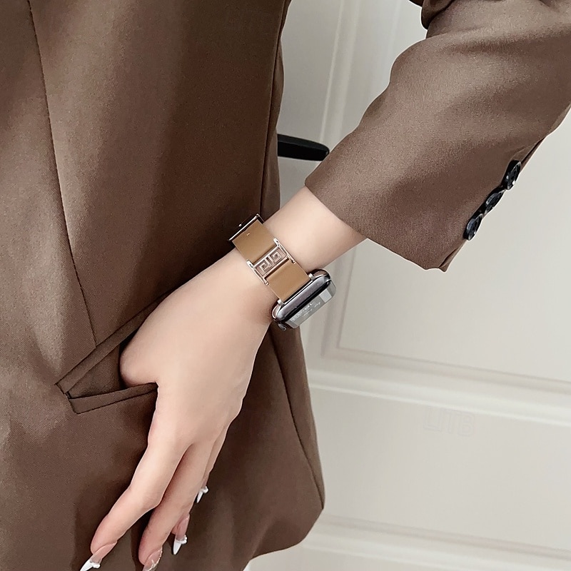 Solo loop Kompatibel med Apple Watch-klokkereim 38mm 40mm 41mm 42mm 44mm 45mm 49mm Justerbar PU-lær Erstatningsklokkerem til iwatch Ultra 2 Series 9 8 7 SE 6 5 4 3 2 1 2025 - $23.99 –P3