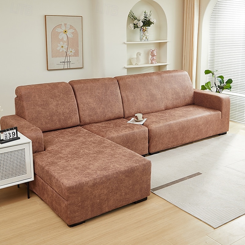 pu skinnsofa sofa pute slipcover vanntett elastisk sofatrekk loveseat sofa møbelbeskytter for stue 2025 - $45.99 –P18