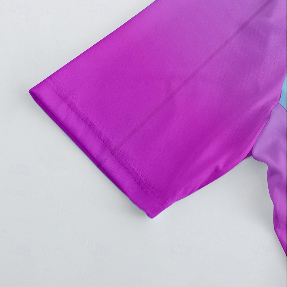 Homme Maillot Velo Cyclisme Manche Courte Cyclisme Tee-shirt Maillot avec 3 poches arrière VTT Vélo tout terrain Respirable Séchage rapide Conception anatomique Mèche Bleu Violet Vert Dégradé Des de 2025 ? $20.79 –P19