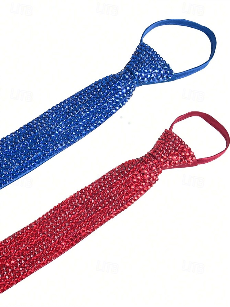 cravate style diamant en strass pour hommes et femmes – détail étincelant en faux diamant pour événements officiels, fêtes et occasions spéciales de 2025 ? $14.99 –P7