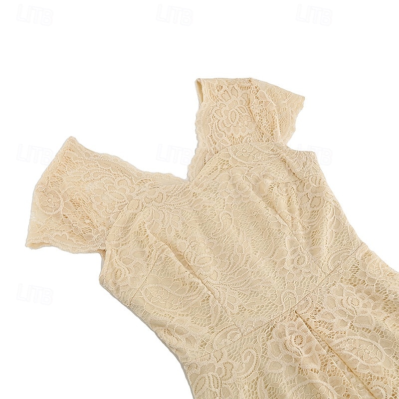 Elegantní 50. léta Retro Ke kolenům Šaty A-Line šaty Čajové šaty Krajka A-Linie Dámské Vánoce Karneval Nový rok Maturita Denní nošení loučení se svobodou nevěsty Dospělé Šaty pro návrat domů Léto 2025 - $35.99 –P4