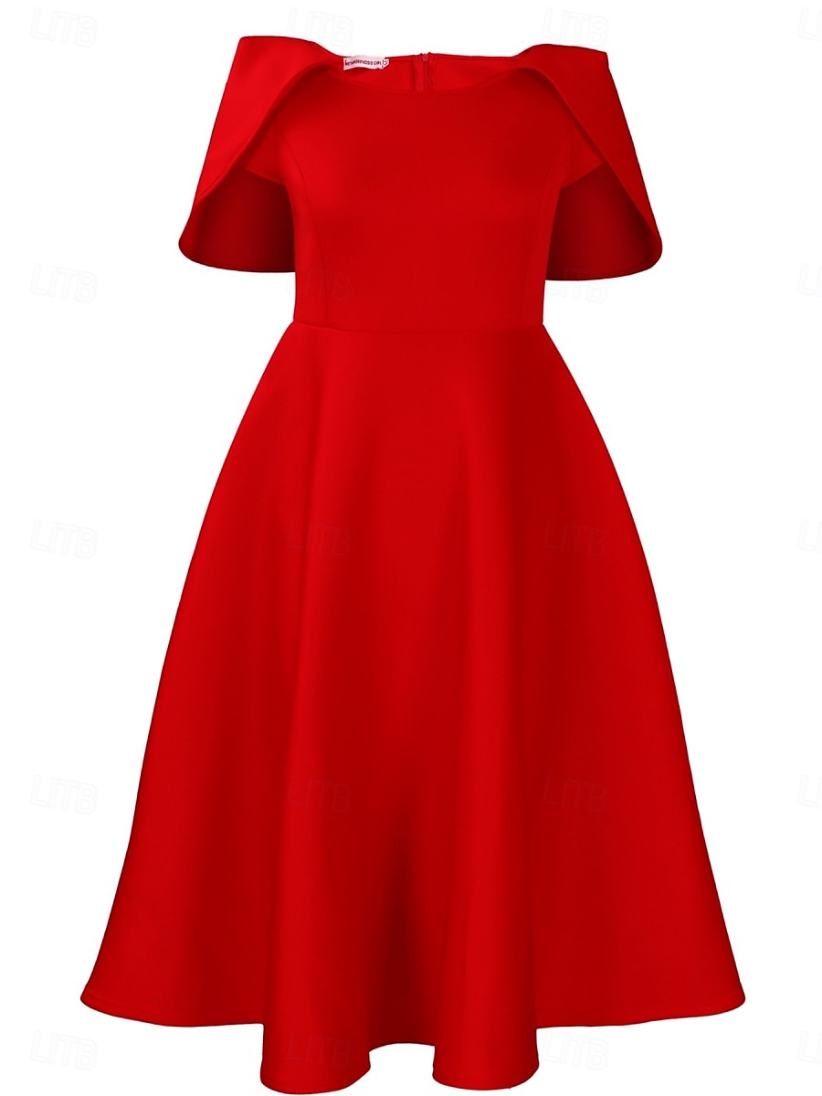 Kentucky Derby Pentru femei Rochii Midi Rochie A line Rochie de vară Rochie Fit And Flare Rochie cu maneci bufante cocktail Rochii Semi Formale Kentucky Derby Invitat la nunta Logodnă Petrecere cu 2025 - $44.99 –P5
