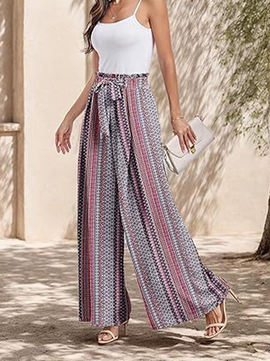Damskie Spodnie szerokie nogawki Typu Chino Moda Moda miejska Pełna długość Wysoka talia Kwiaty Kształt listka Kieszeń Elastyczny pas Drukowanie Wygodne Miękka Wygodny Średnio elastyczny Na zewnątrz 2025 - $26.99 –P14