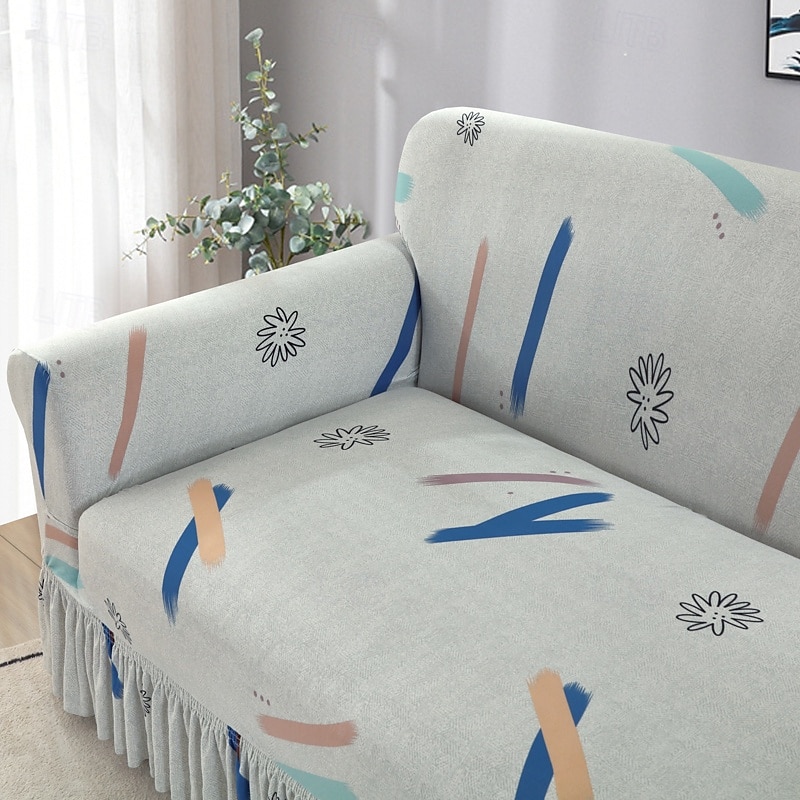 1 Pc Stretch Sofa Slipcover Sofa Cover With Skirt Printed Couch Cover Furniture Protector for Bedroom Living Room Home Decor 2025 - $41.99 –P8