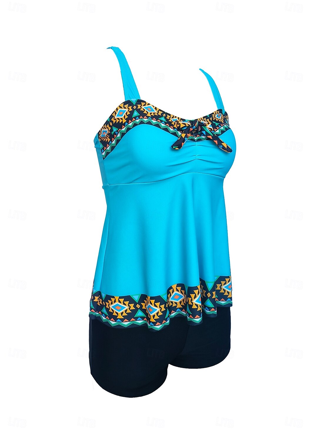 Pentru femei Costume de Baie 2 bucăți Pantaloni Scurți Costum de baie Fără Spate Geometric Vacanță Costum de plajă Grafic Gât asimetric Fără manșon Costume de baie 2025 - $26.99 –P17