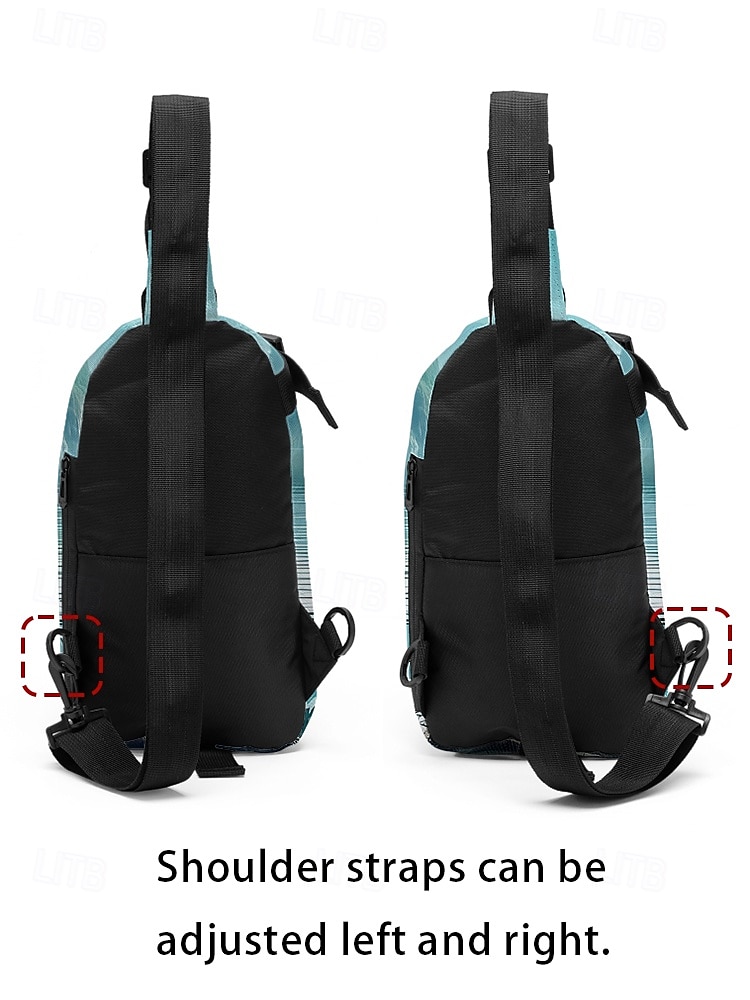 Men's Unique Crocodile Print Crossbody Chest Bag - Fashionable water theme design, adjustable shoulder strap, lightweight and durable, perfect for outdoor adventures and casual outings 2025 - $26.99 –P7