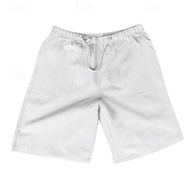 Herren Shorts Kurze Hosen Shorts aus Baumwollleinen Sommer-Shorts Strandshorts Kurze Hosen Tasche Kordelzug Elastische Taille Glatt Komfort Atmungsaktiv Kurz Urlaub Festtage Strand Hawaiianisch Boho 2025 - $16.49 –P2