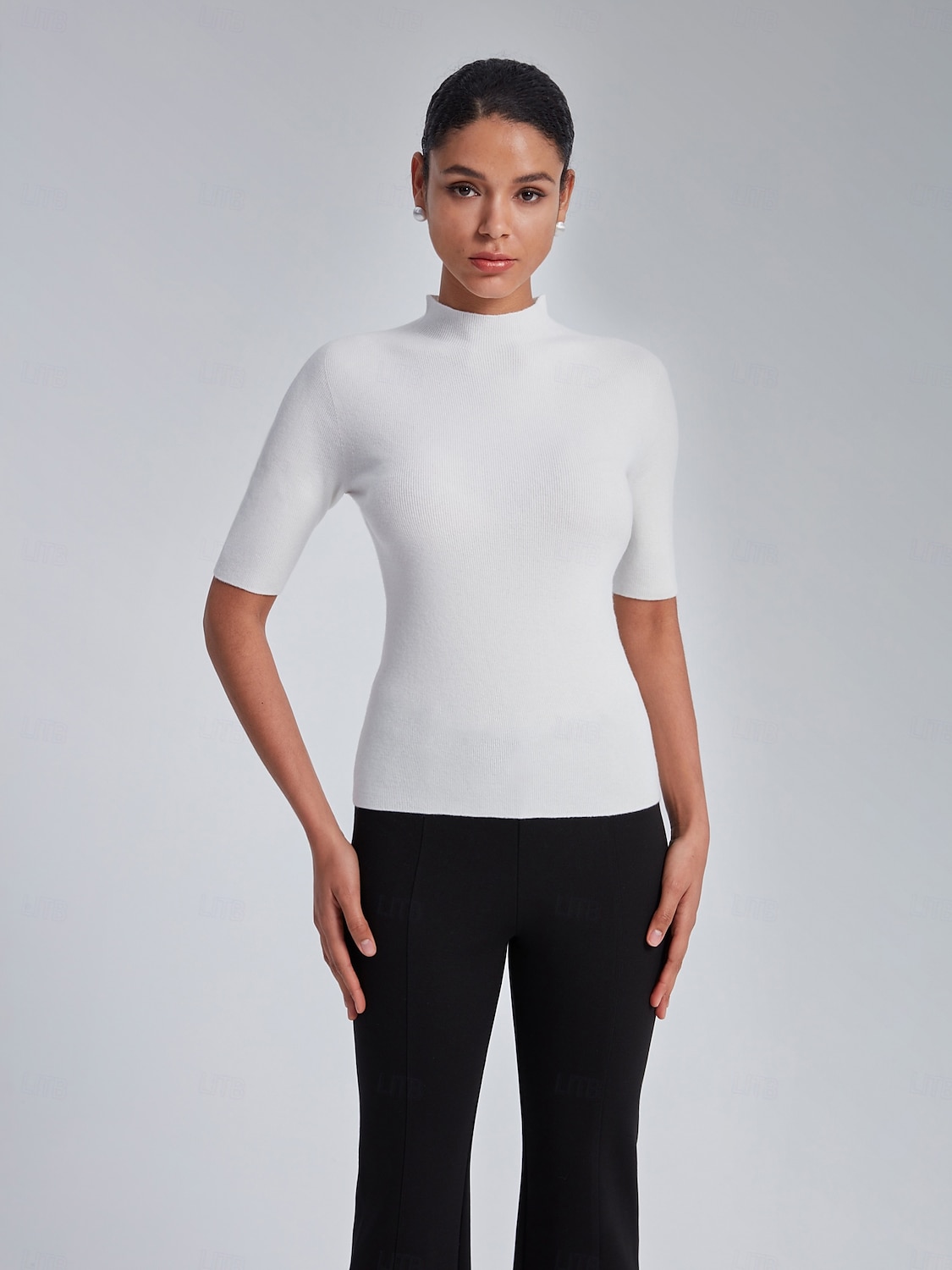 top dzianinowy z golfem i półrękawem 2025 - $42.99 –P9