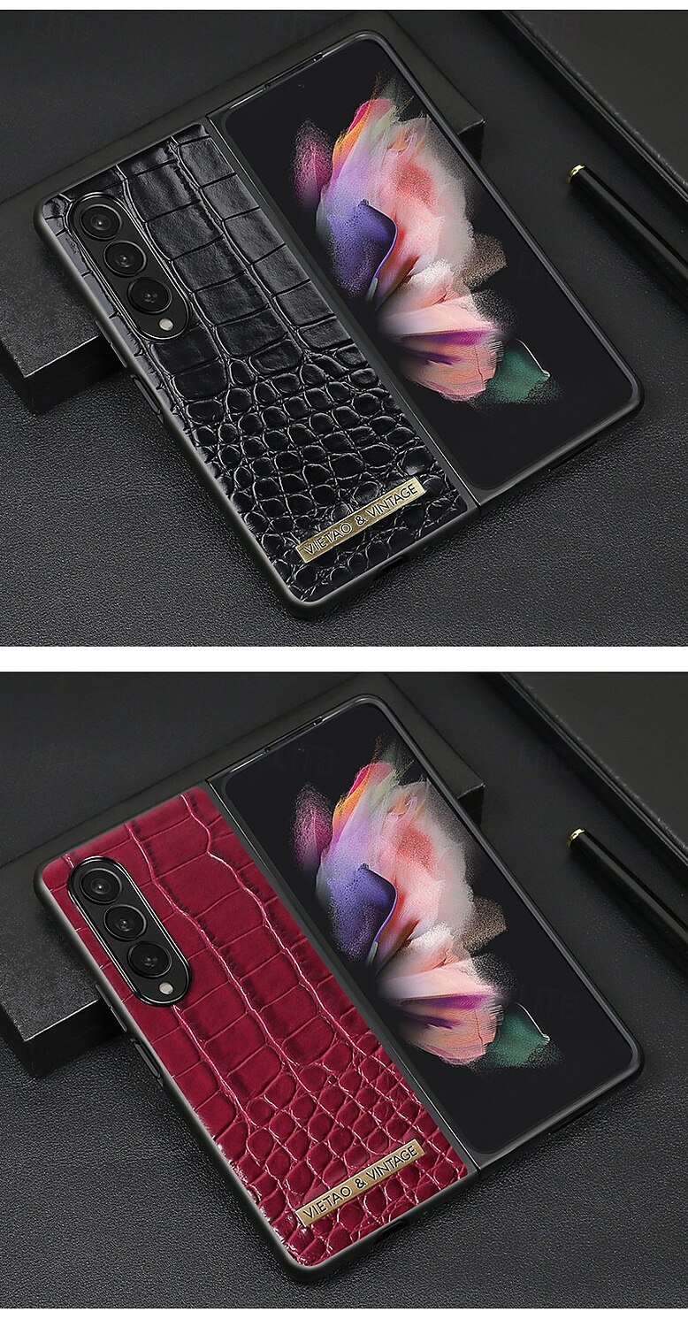 τηλέφωνο tok Για Samsung Galaxy Z Fold 5 Z Fold 4 Z Fold 3 Πίσω Κάλυμμα Ανθεκτική σε πτώσεις Ρετρό PU δέρμα 2025 - $19.99 –P1