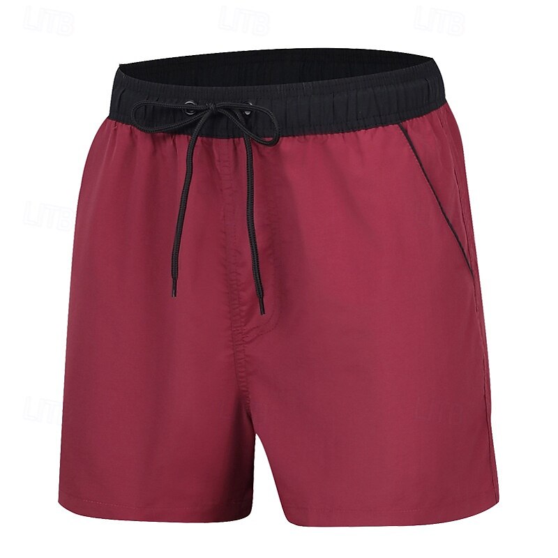 Homens Calção Justo de Natação Shorts de Natação Bermuda de Surf Calças Com Cordão Com bolsos Natação Surfe Praia Esportes Aquáticos Retalhos Cor Sólida Verão Primavera de 2025 por $25.99 –P11