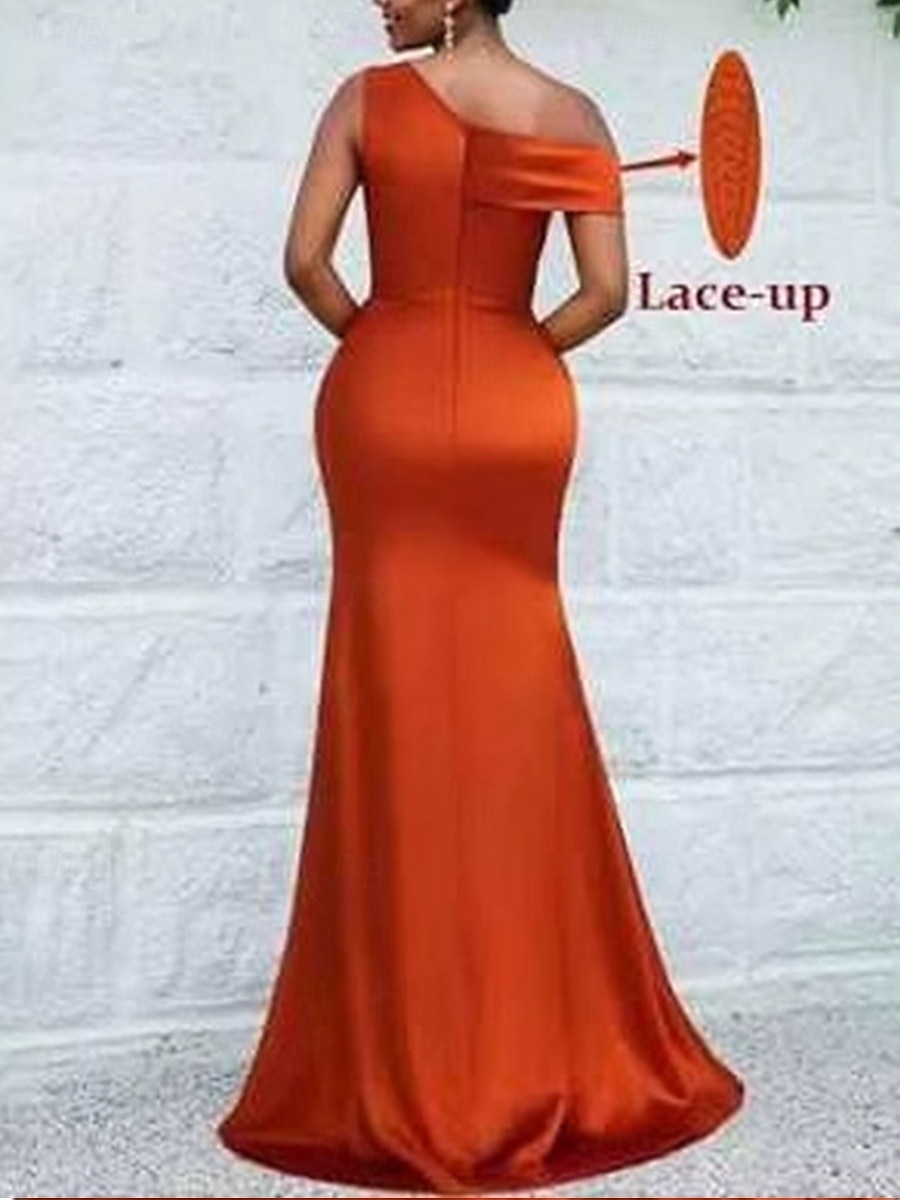 Abito da Sposa A-Line da Damigella Abito Elegante Senza Maniche a Lunghezza Completa in Chiffon con Spacco Frontale del 2025 a $124.99 –P4