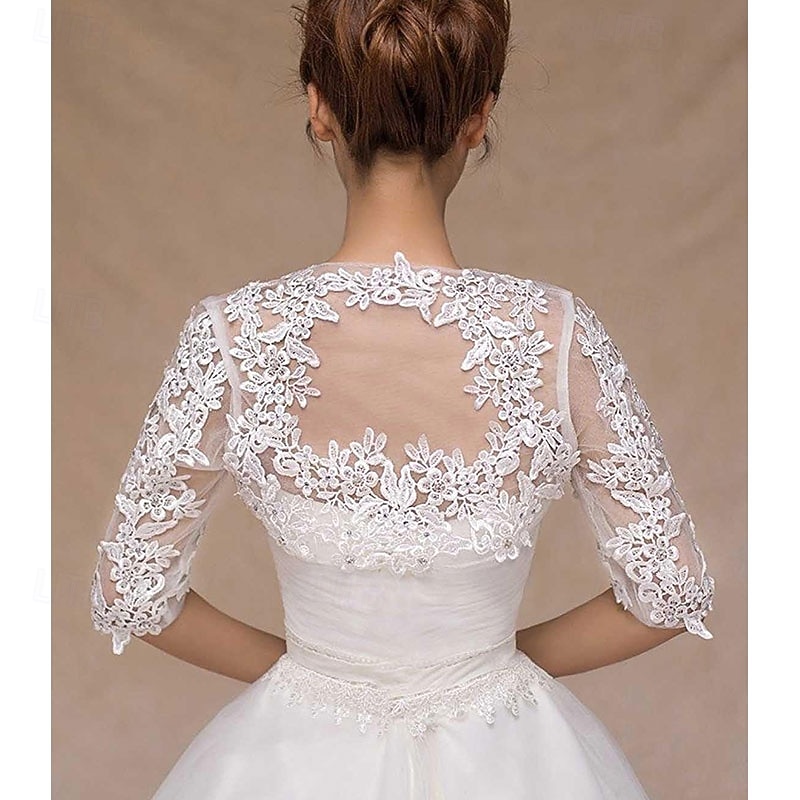 kvinners blonder bryllup brude bolero jakker sjal formell fest ball kveld kappe for brud brudepike wrap trekker på skuldrene 2026 - $34.99 –P2