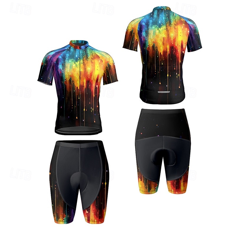 Miesten Pyöräily jersey ja shortsit Lyhythihainen Maastopyöräily Maantiepyöräily Musta Keltainen Punastuvan vaaleanpunainen Kaltevuus Pyörä Spandex Urheilu Kaltevuus Vaatetus 2025 - $38.39 –P15
