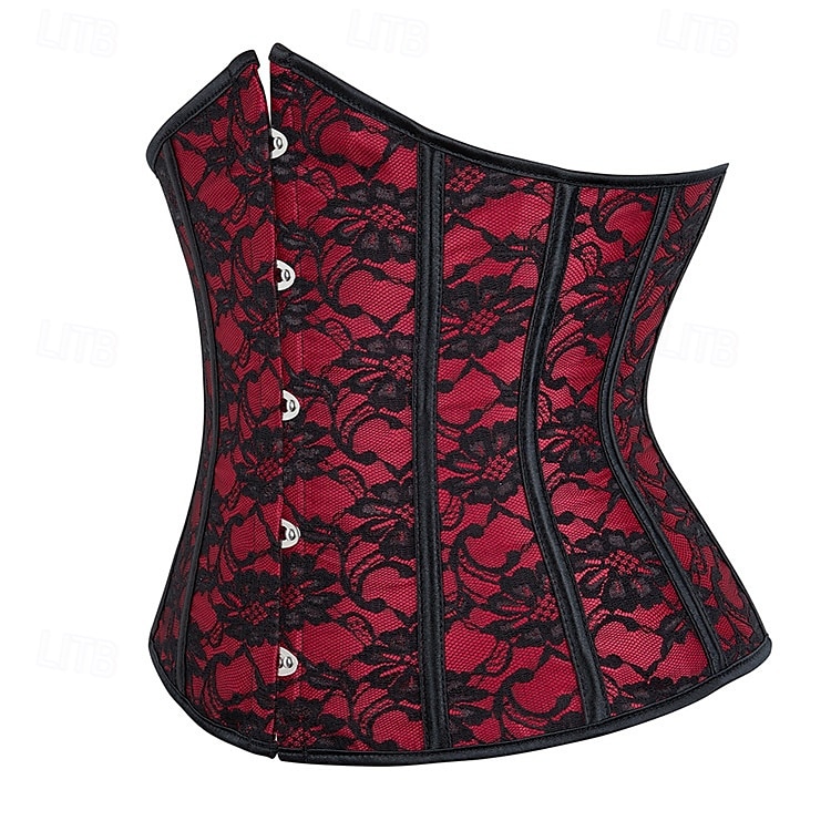 Retro Vintage Punk & Gothic Corset Underbust Corset Bustier Lace up 14 Bones Floral Women's Fantasy Halloween Carnival Party Casual Daily LARP Adults' Corset 2025 - $21.99 –P2