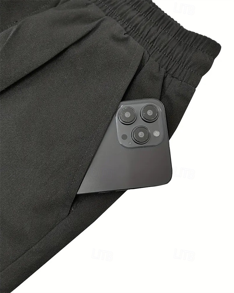 Voor heren Zomer korte broeken Caprishorts Casual korte broek Zak Trekkoord Elastische taille Effen Comfort Ademend Kuitlengte Buiten Vakantie Sport Casual Zwart Leger Groen 2026 - $18.99 –P8