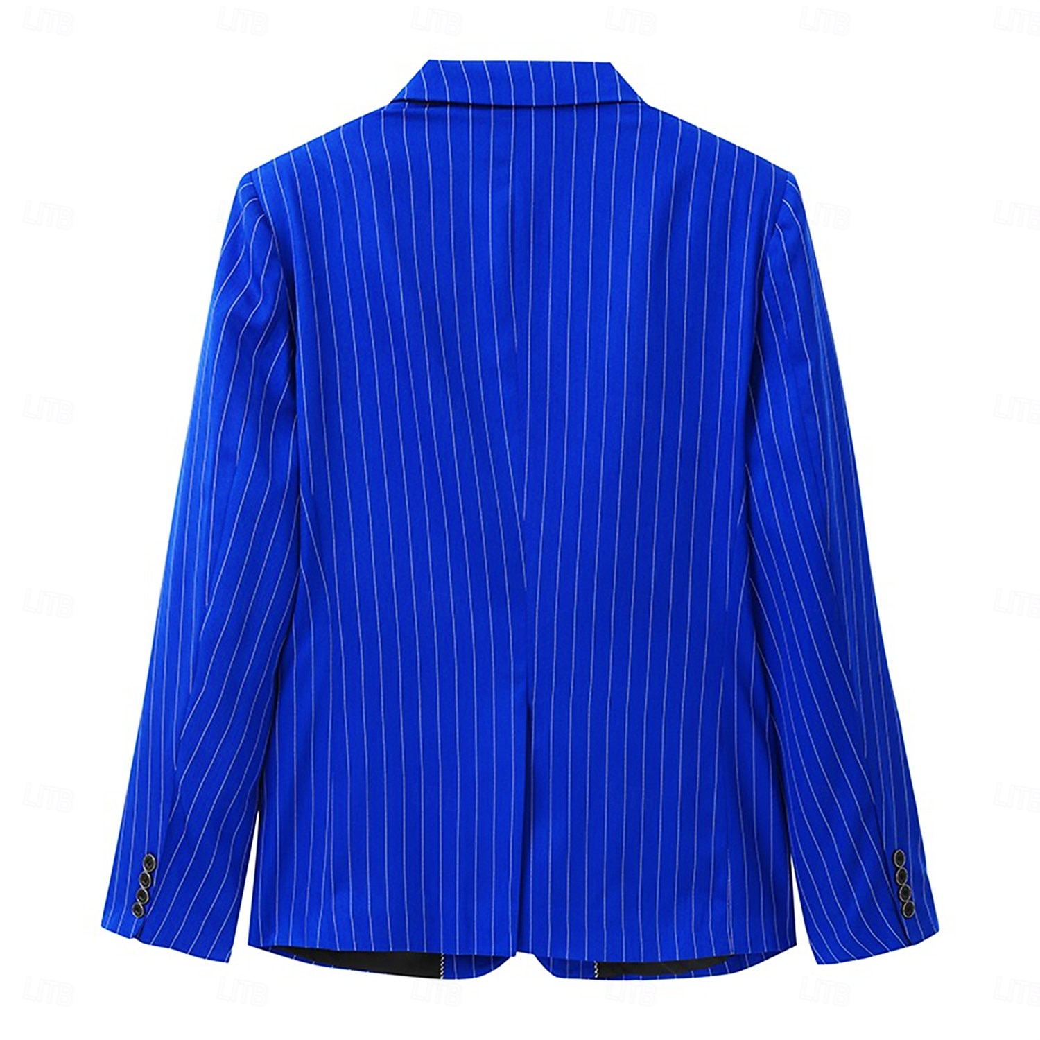 Hombre chaqueta Negocio Fiesta de Cóctel Fiesta de Boda Moda Casual Primavera & Otoño Poliéster Rayas Botón Bolsillo Cómodo Botonadura Simple Chaqueta de sport Negro Blanco Amarillo Azul Piscina 2025 - $54.99 –P4