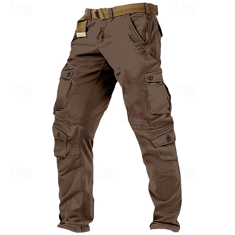 Pánské Kargo kalhoty Nákladní kalhoty Pracovní kalhoty Dağcı Pantolonu Straight-Leg 8 Kapsa Bez vzoru Odvod vlhkosti Nositelný Plná délka Venkovní Denní Outdoor a turistika Módní Šik ven Armáda žlut 2025 - $30.99 –P5