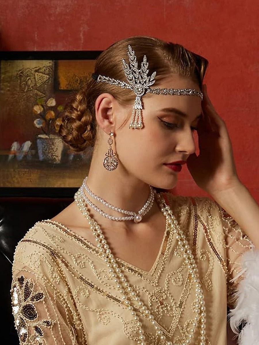20. léta 20. století Velký Gatsby Bubenová čelenka Velký Gatsby Maškarní kostým Dámské předvečer Všech svatých Karneval Plesová maškaráda Párty Plesová maškaráda loučení se svobodou nevěsty Dospělé 2025 - $13.99 –P3