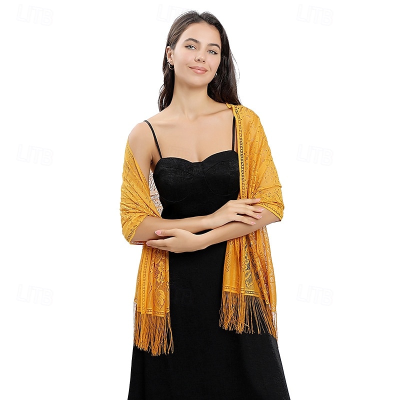 Spitzenblumenschal Braut Hochzeitskleid Abendkleid Cheongsam Tanzparty Bankettschal 2025 - $18.99 –P2