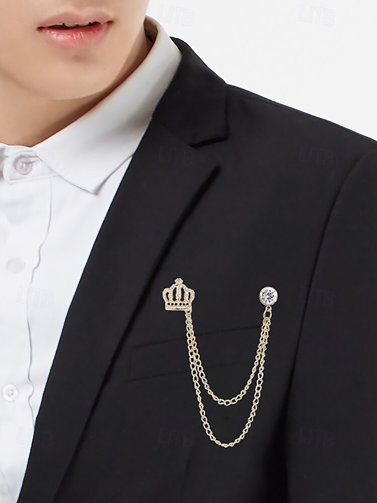 papillon da uomo in velluto con corona e dettaglio a catena – accessorio elegante per occasioni formali, matrimoni e smoking del 2025 a $11.99 –P4
