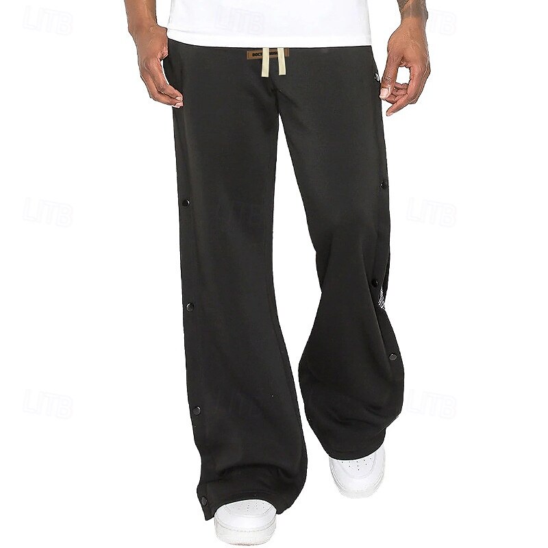 Men's Athletic Pants Sweatpants Tear Away Pants Flared Pants Trousers Pocket Drawstring Elastic Waist Patchwork Graphic Prints Comfort Sports Outdoor Daily Fashion Casual Black Gray Micro-elastic 2025 - $25.99 –P2
