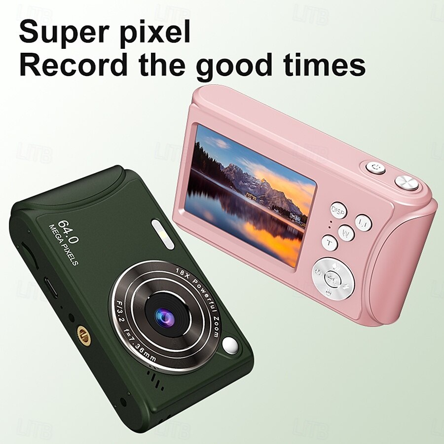 Auto Focus 64MP 4K Face Detection 2.4-inch 18X Zoom 650mah Rechargeable Battery Pocket Cinema Digital Compact Video Cameras 2025 - $76.99 –P20