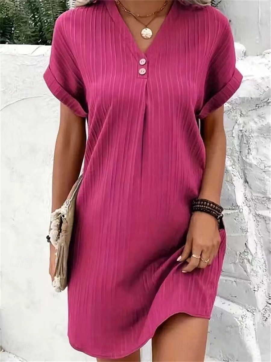Rochie Mini Femei Rochie Corset Rochie T Shirt Rochie Tee Rochie Shift Rochie Casual Vacanță Daily Regular Fit Grafic Mâneci Scurte Guler în V Negru Roz Vin Albastru Vară 2025 - $15.99 –P7