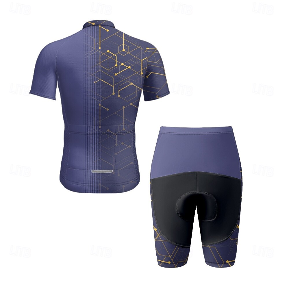 Miesten Pyöräily jersey ja shortsit Lyhythihainen Maastopyöräily Maantiepyöräily Laivaston sininen Pyörä Spandex Urheilu Kirjain ja numero Vaatetus 2025 - $47.99 –P5