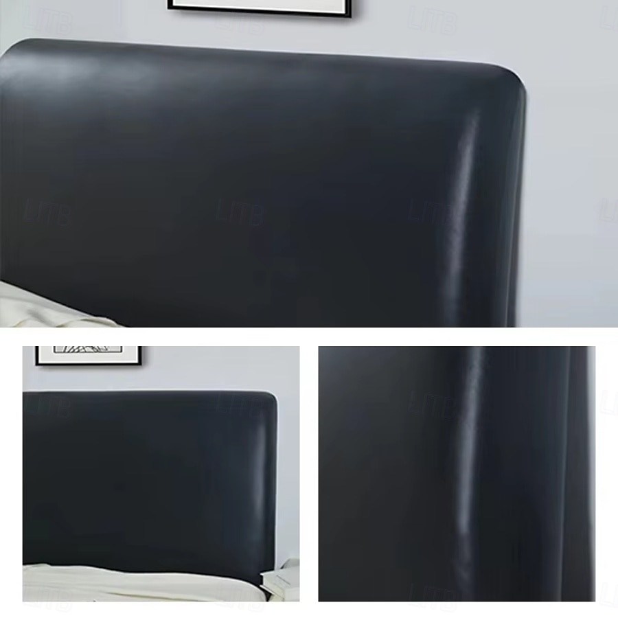 Capa de cabeceira de couro artificial pu à prova d'água, capa elástica para hotel, casa, cama com tudo incluso, proteção contra poeira, cabeceira de 2025 por $30.99 –P18