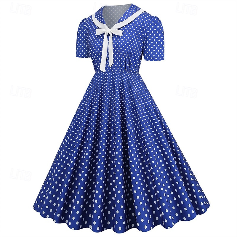 Retro 50. léta Rockabilly Šaty Houpací šaty Maškarní kostým Dámské Karneval Plesová maškaráda Denní nošení loučení se svobodou nevěsty Dospělé Šaty Šaty pro návrat domů 2025 - $23.99 –P2