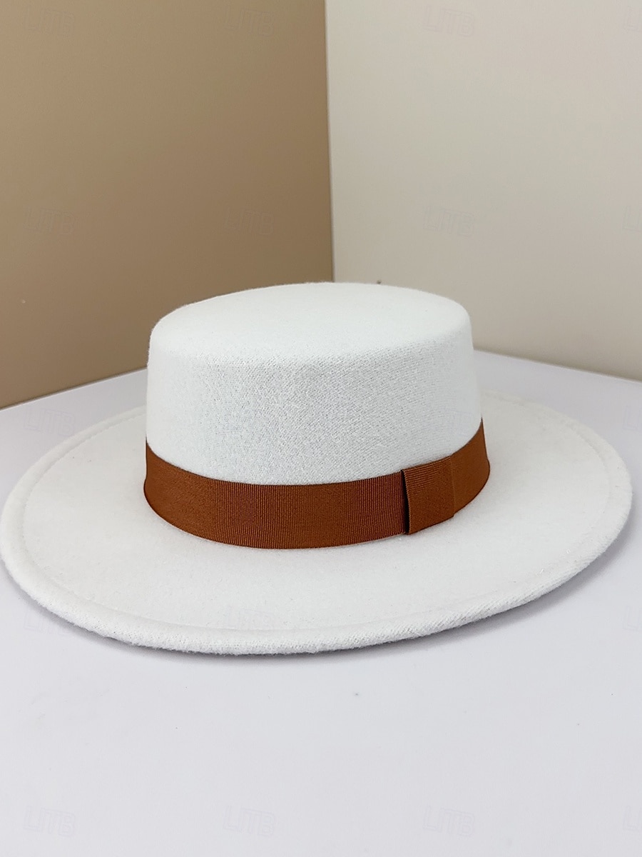 Καπέλα Πολυεστέρας Καπέλο Fedora Γάμου Επίσημο Vintage με Κορδέλα Δέσιμο Κεφαλόδεσμος Καπέλα Φόρεμα Ημέρας Αγώνα 2026 - $17.49 –P2