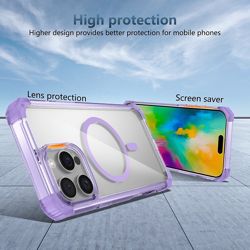 Phone Case For iPhone 16 Pro Max Plus iPhone 15 Pro Max Plus iPhone 14 13 12 Pro Max Plus Back Cover Magnetic Support Wireless Charging Shockproof Retro PC 2025 - $16.99 –P11