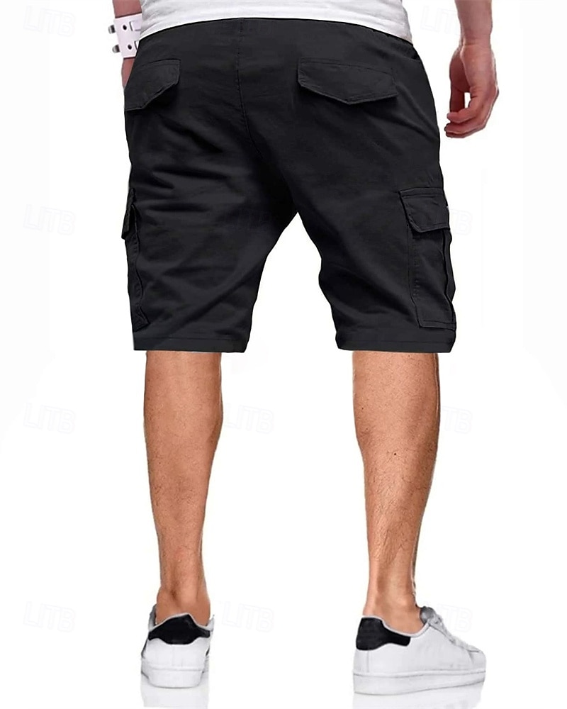 Homens Bermuda Cargo Calção Shorts de Trilha Com Cordão Cintura elástica Bolso multi Tecido Vestível Comprimento do joelho Ao ar livre Diário Acampar e Caminhar Moda Clássico ダークカーキ Exército verde de 2025 por $16.49 –P3