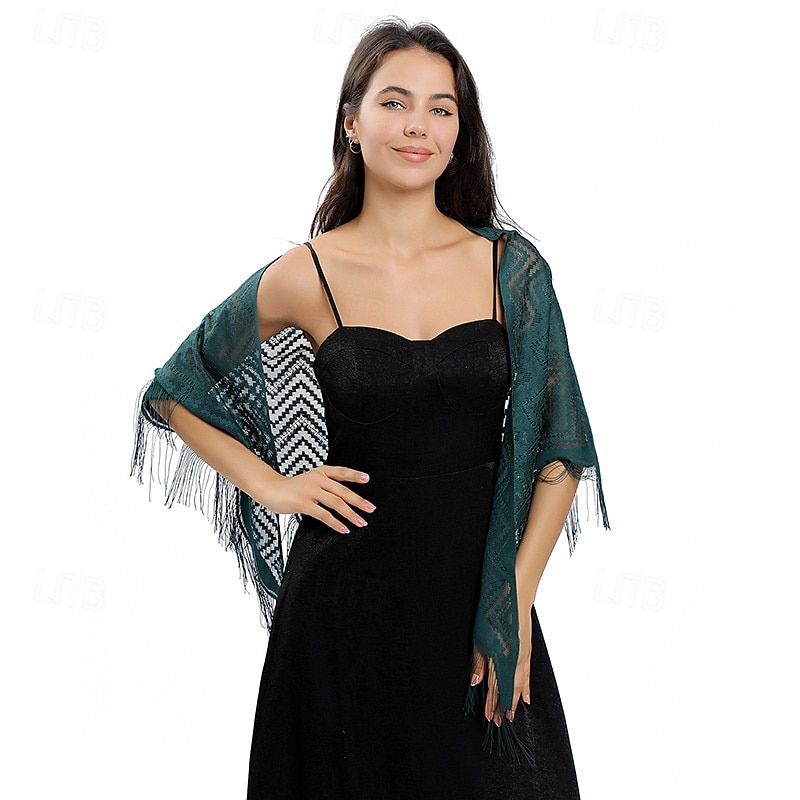 écharpe en dentelle ondulée robe de mariée robe de soirée châle en dentelle soirée dansante écharpe polyvalente pour femme de 2025 ? $19.49 –P17