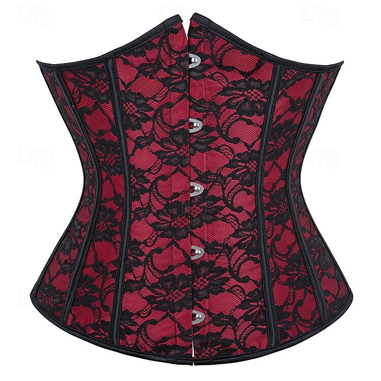 Retro Vintage Punk & Gothic Corset Underbust Corset Bustier Lace up 14 Bones Floral Women's Fantasy Halloween Carnival Party Casual Daily LARP Adults' Corset 2025 - $21.99 –P1