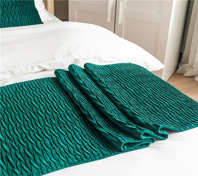 Sänglöpare sängsjaal sammet dekorativ sängsjaal för hem hotell sängöverdrag sjalar skydd modern solid sänglöpare för foten av säng hem sovrum sängklädesdekoration 2025 - $13.99 –P1