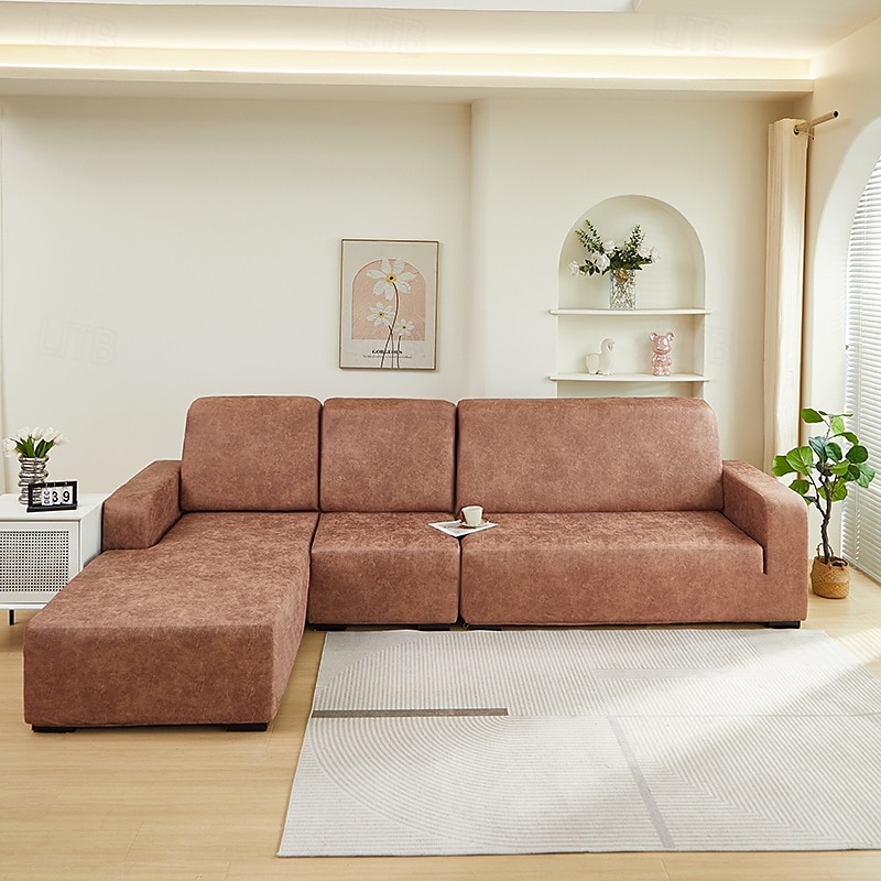 pu skinnsofa sofa pute slipcover vanntett elastisk sofatrekk loveseat sofa møbelbeskytter for stue 2025 - $45.99 –P17