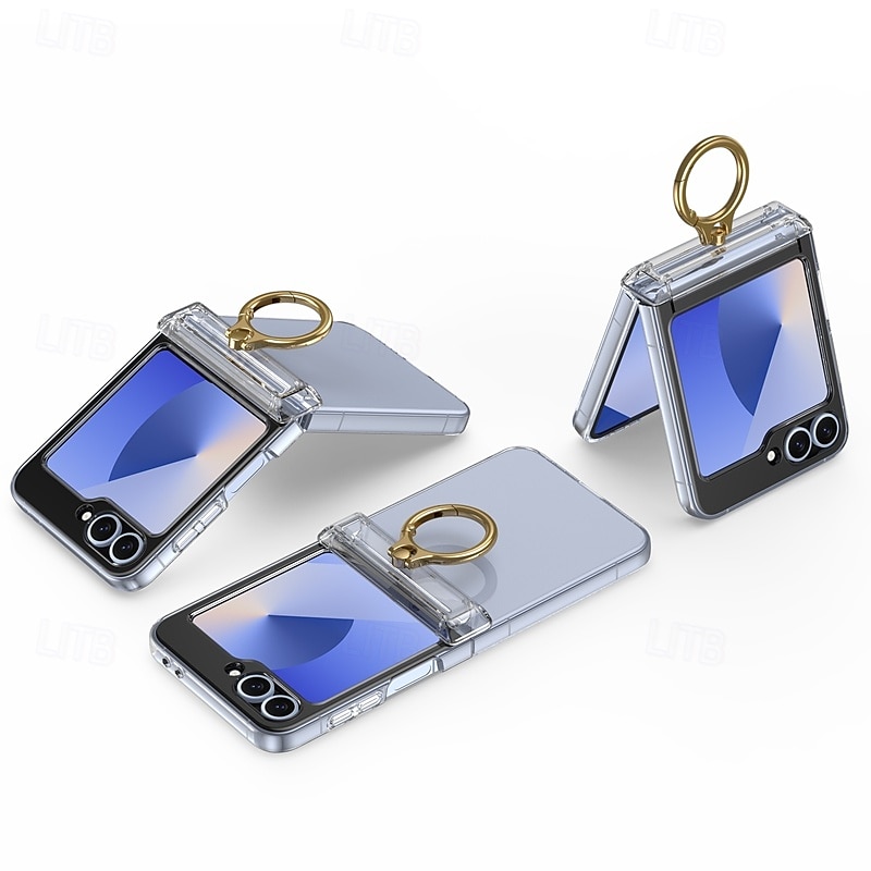 puhelin Etui Käyttötarkoitus Samsung Galaxy Z-kääntö 7 Z Flip 6 Z Flip 5 Takakuori Sormussolki Iskunkestävä Retro Pinnoitus PC 2025 - $23.99 –P1