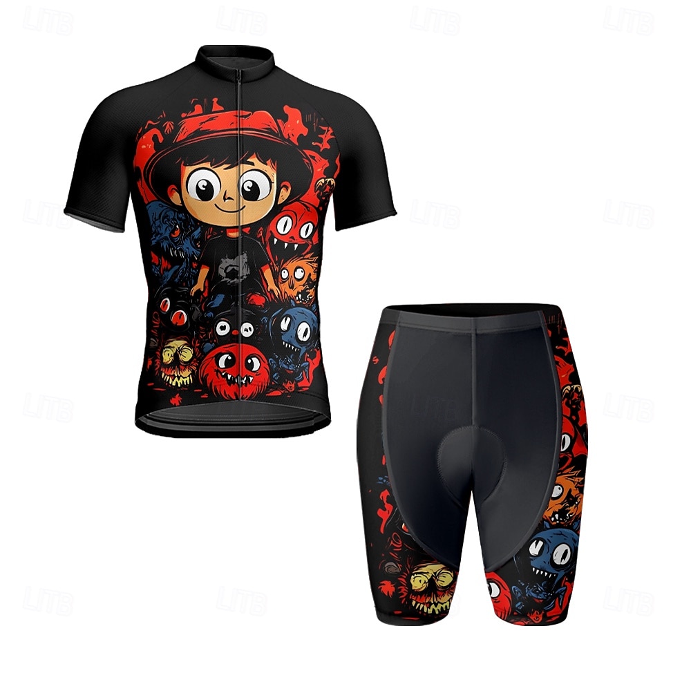Муж. Велокофты и велошорты Мультипликация С короткими рукавами Велоспорт Наборы одежды с 3 задними карманами Горные велосипеды Шоссейные велосипеды 2025 - $47.99 –P11