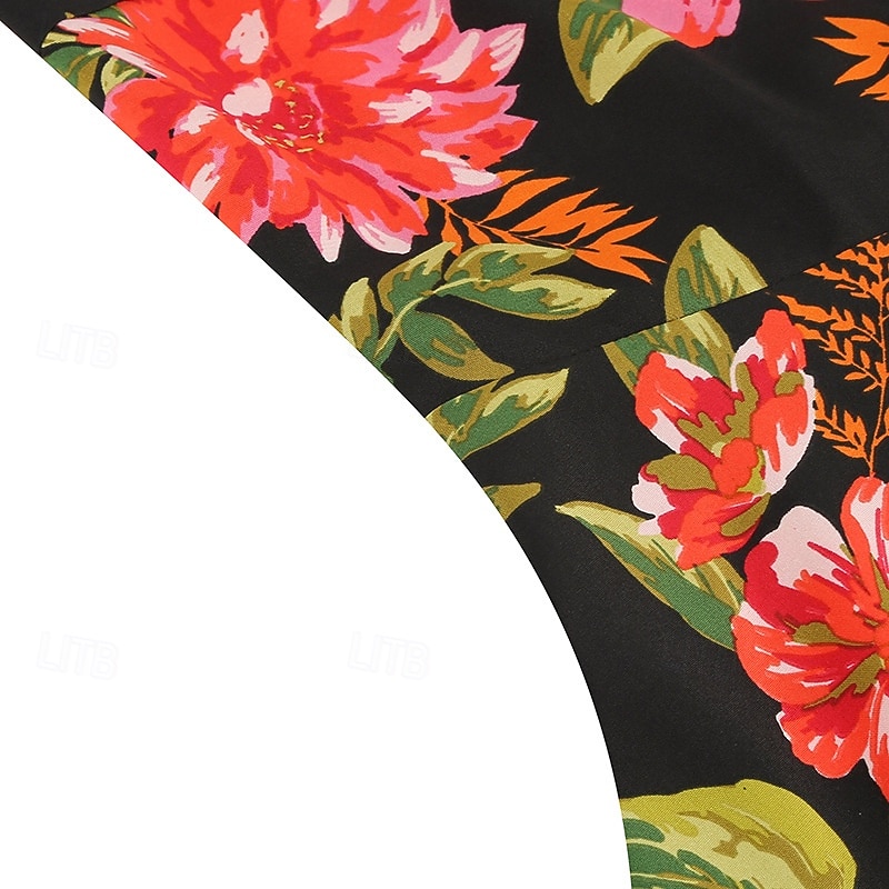 1950s Retro Antiguo Rockabilly Hasta la Rodilla Vestidos Vestido de té Vestido swing Floral Ajustado / Acampanado Columpio Disfraz Mujer Navidad Carnaval Año Nuevo Reunión de Antiguos Alumnos Ropa 2026 - $23.99 –P19