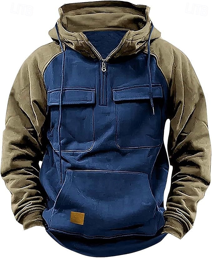 Hombre Sudadera Sudadera con capucha y cremallera de un cuarto Sudadera táctica con capucha Negro Rosa Vino Verde Ejército Azul Piscina Con Capucha Bloque de color Plano Retazos Bolsillo Deporte 2025 - $29.99 –P4