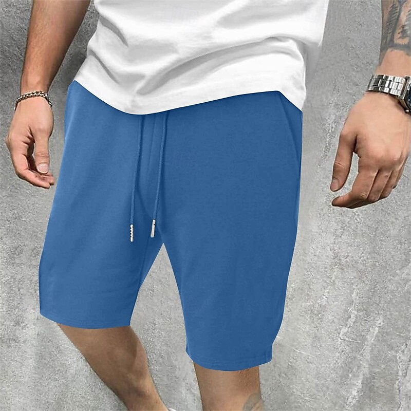 Men's Sweat Shorts Summer Shorts Casual Shorts Pocket Drawstring Elastic Waist Plain Comfort Short Party Daily Fashion Classic Style White Wine Micro-elastic 2025 - $17.99 –P5