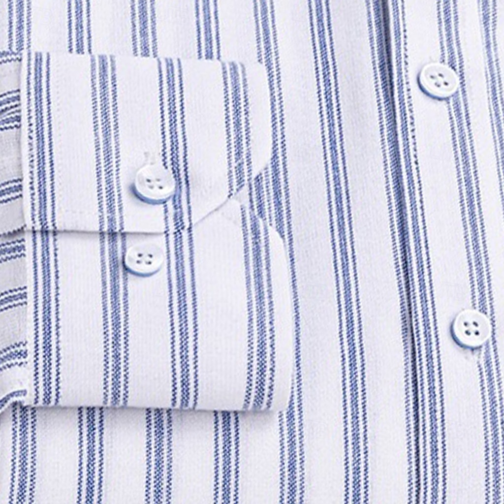Per uomo Camicie Camicia abbottonata Camicia Oxford Camicia non stirabile Camicia a righe A quadri / A righe / Chevron Matrimonio Ufficio e carriera Blu chiaro Bianco Blu marino Blu reale Manica lunga del 2025 a $32.99 –P4