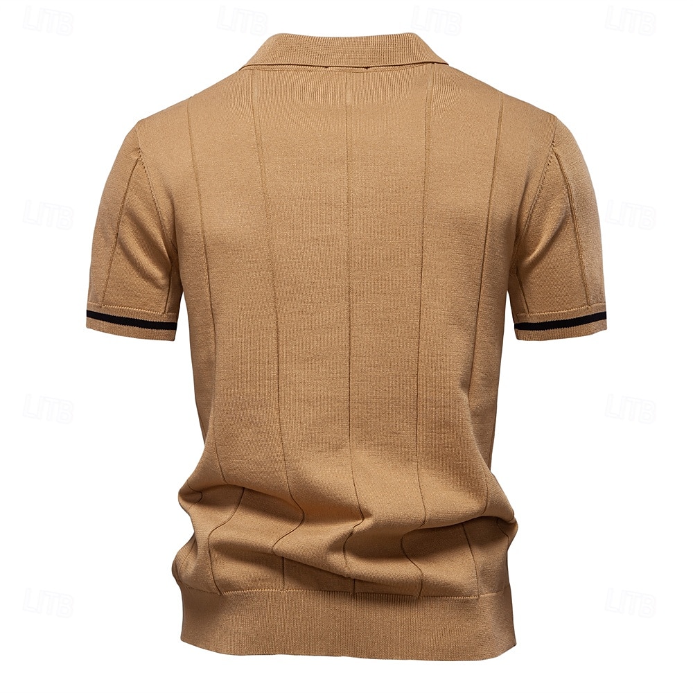 Miesten Polo Neulo poolo Muodollinen Työ Sänkyjen avaus Neljänneksen postinumero Lyhythihainen Yhtenäinen väri Sulkea jnk vetoketju Kevät Tumman harmaa Musta Valkoinen Laivaston sininen Khaki Harmaa 2025 - $27.99 –P33