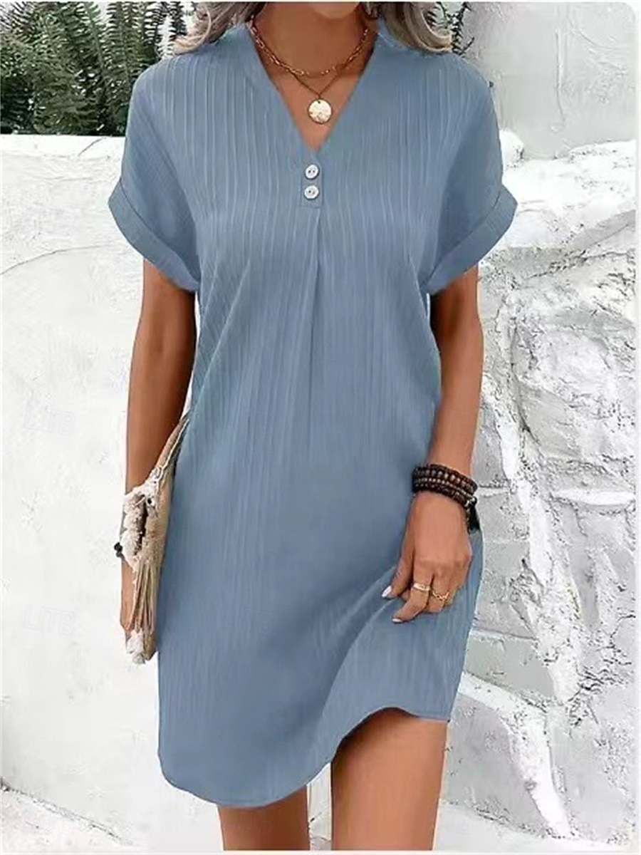 Rochie Mini Femei Rochie Corset Rochie T Shirt Rochie Tee Rochie Shift Rochie Casual Vacanță Daily Regular Fit Grafic Mâneci Scurte Guler în V Negru Roz Vin Albastru Vară 2025 - $15.99 –P8