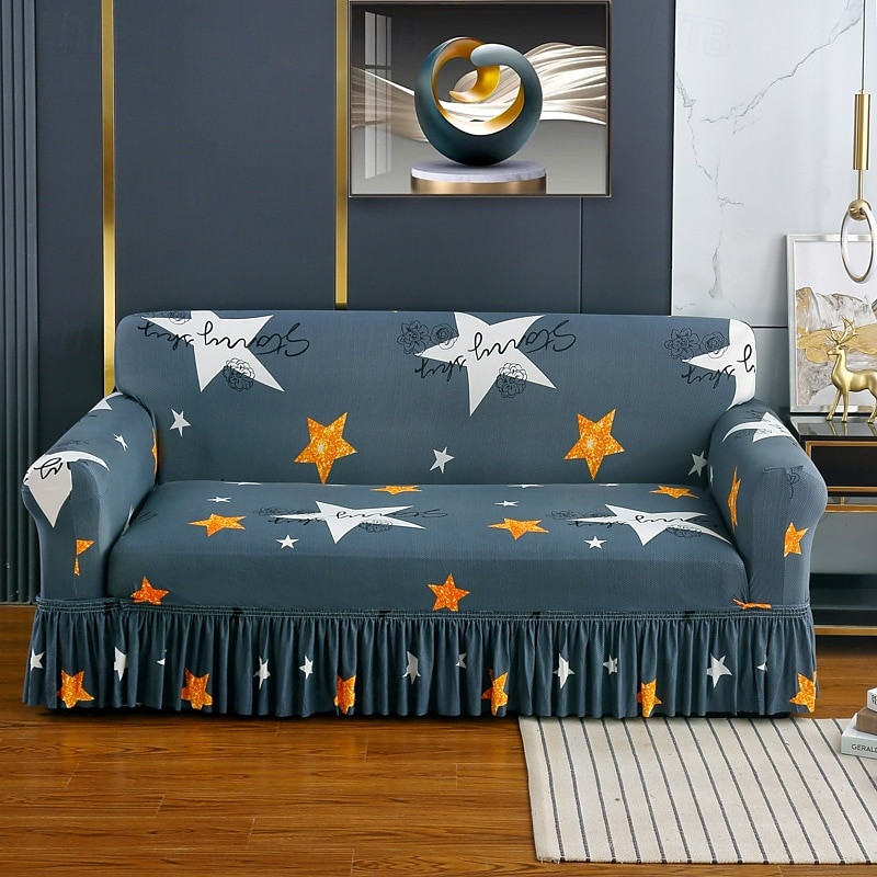 1 Pc Stretch Sofa Slipcover Sofa Cover With Skirt Printed Couch Cover Furniture Protector for Bedroom Living Room Home Decor 2025 - $41.99 –P5