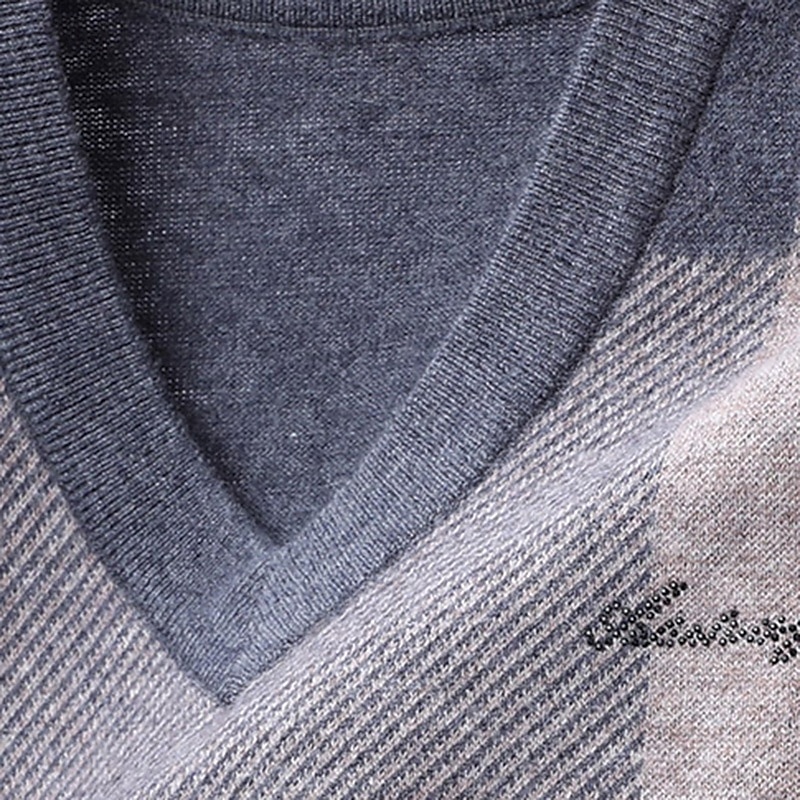رجالي سترة سترة متماسكة V-neck مراجعة النمك منقوش V رقبة تريكو أنيق مدرسة رسمي ملابس الربيع الخريف أخضر داكن رمادي فاتح S M L 2025 - $52.99 –P6